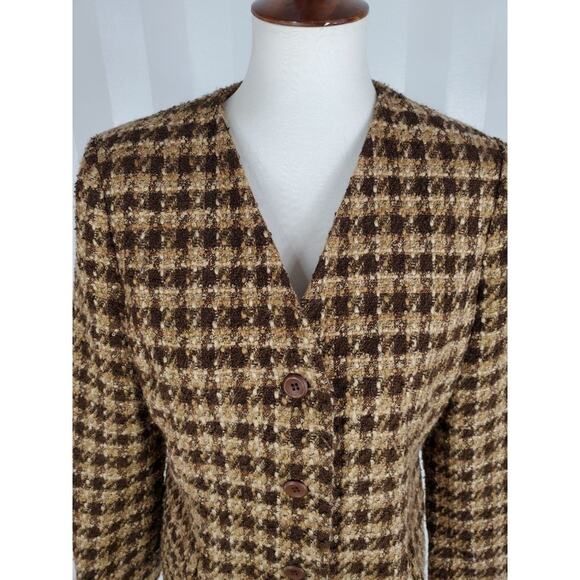 KASPER Women's Brown Patterned Blazer Sz 6 - Picture 5 of 9